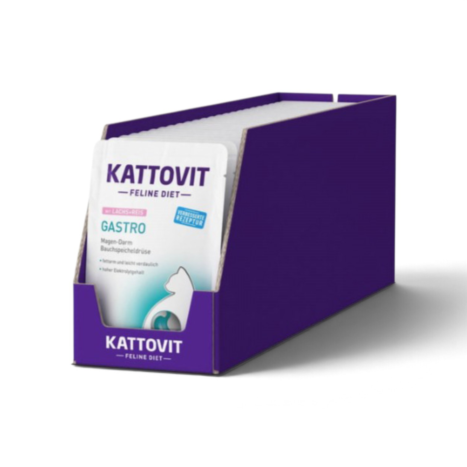 Kattovit Umido Gatto Gastro SALMONE e RISO busta 85g - immagine 3